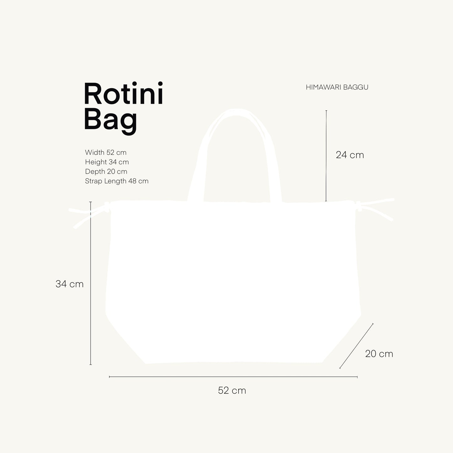 Cream Rotini Bag