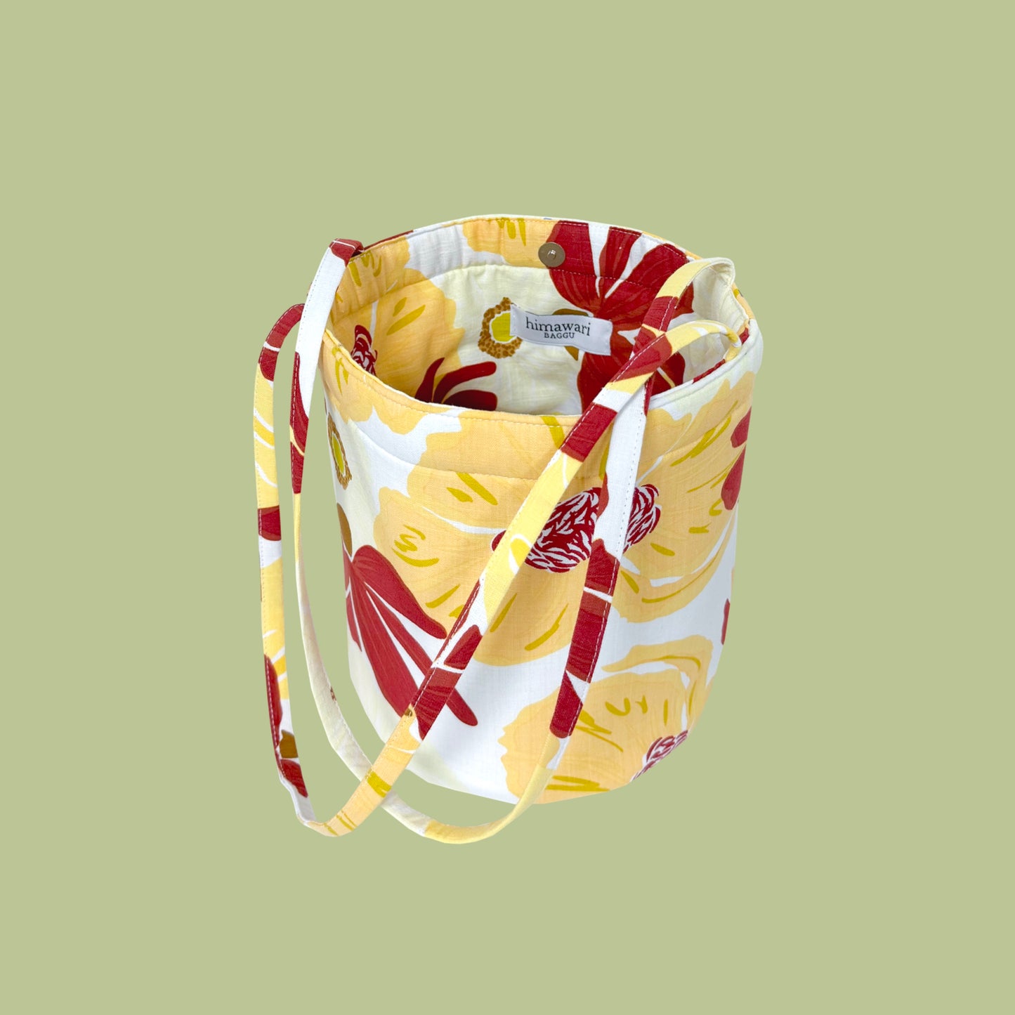 Canary Hibiscus Bucket Bag