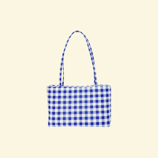 Lapis Gingham Shoulder Bag