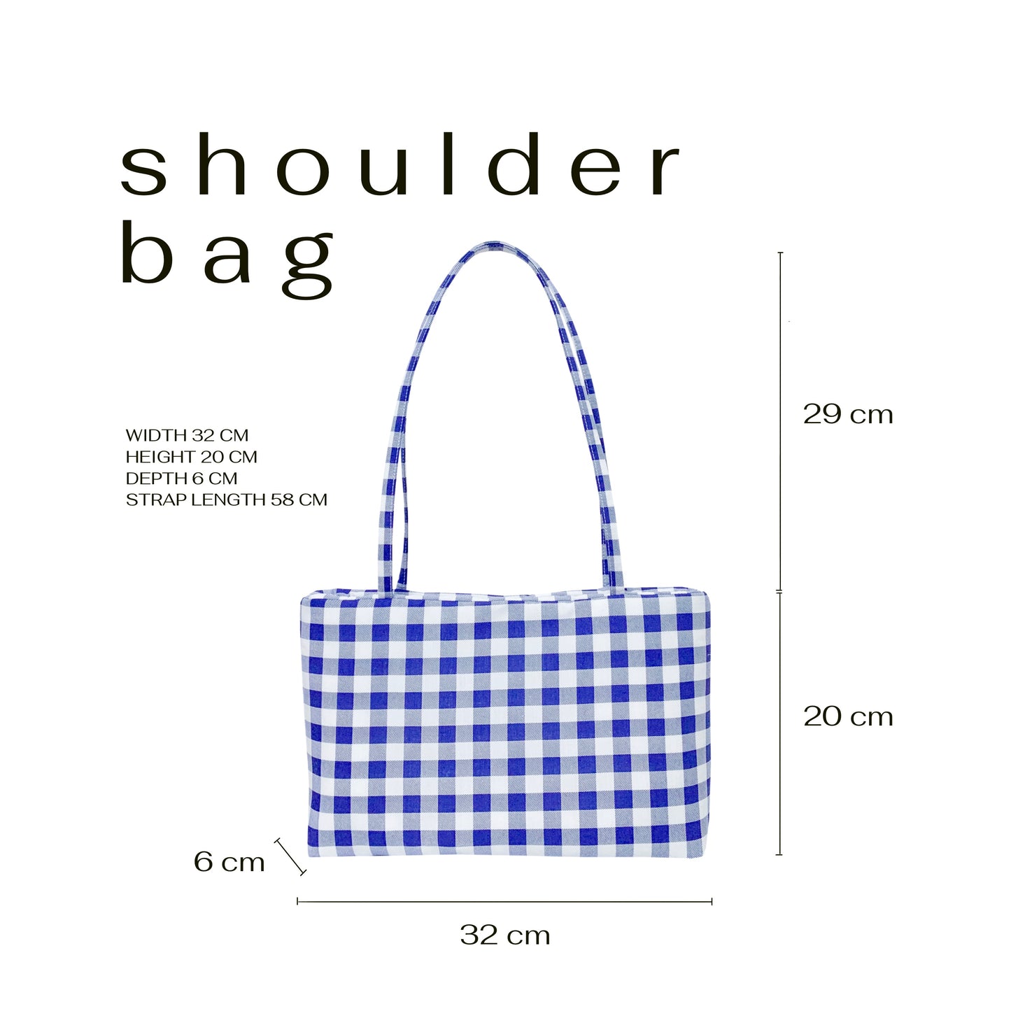 Lapis Gingham Shoulder Bag